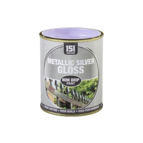 PNJB Non-Drip Metallic Silver Gloss Paint Quick-Drying Interior and Exterior Long-Lasting Protection Ideal For Wood Metal 300ml (1PCS)