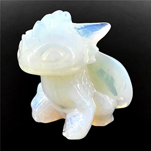 Liliyagem Healing Crystal Stone Human Reiki Skull Figurine Statue Sculptures Fly Dragon Skull Crystal Halloween (Opalite Dragon Skull) Lly-Ods #TOP24