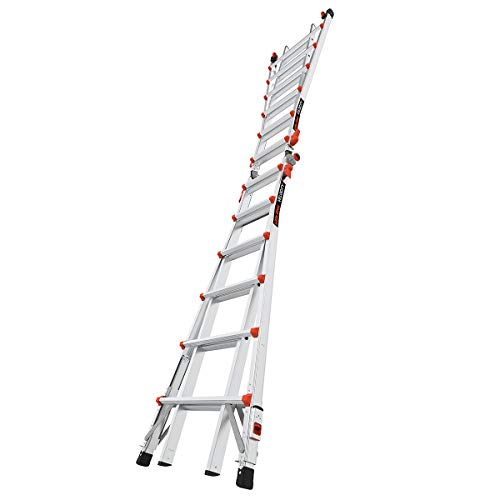 Little Giant Ladders, Velocity with Wheels, M26, 26 Ft, Multi-Position Ladder, Ratchet Leg levelers, Aluminum, Type 1A, 300 lbs Weight Rating, (15426-801)