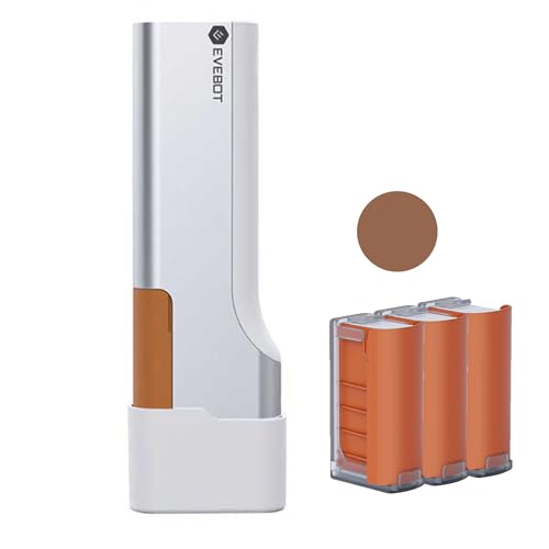 EVEBOT Kleiner Lebensmitteldrucker zum Drucken von Mustern auf Macarons, Kaffee und Kuchen, Getränkedrucker mit App-Steuerung für Zuhause, Geschäft, Konditorei, Café (Braun*3)