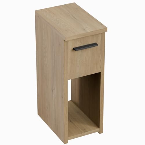 ComfortCove Szafka Nocna, Stolik Nocny z Szufladą i Uchwytem, Dąb