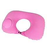  Oreiller en forme de U Oreillers de voyage Avions Oreiller de cou portable super léger en forme de U Oreiller vertébral cervical gonflable automatique en forme de U Portable Doux (Couleur : Rose) (Ro