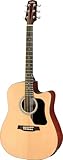 WALDEN Westerngitarre, Dreadnought Cutaway, Satinlack, EQ, Tasche