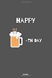  Happy -th Day Notebook: kariertes Notizbuch A5 mit Spruch - 110 Seiten  Geburtstag Bier Happy Birthday  Geschenk Weihnachten Geburtstag