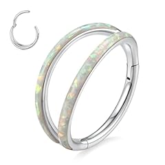 Silver+Double Hoop Opal