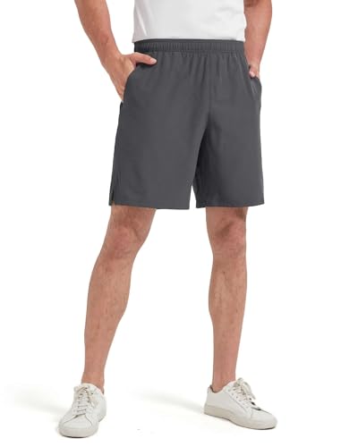 Liloak Men's Athletic Running Shorts with Zipper Pockets,Pack Dry-Fit Shorts for Men,7 Inch Mens Quick Dry Shorts3