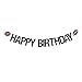 RoadSea Football Happy Birthday Banner - Sport Theme Football Player Birthday Garland Bunting Supplies - Football Enthusiast Birthday Party Decorations - Black Glitter