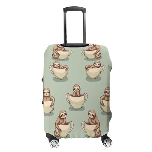 Cute Sloth Coffee Luggage Cover Suitcase Cover Protector Anti-scratch Travel Suitcase Wrap for Unisex XL4