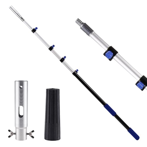 Jownupp Telescopic Pole 16 FT Aluminum Extension Pool Tool with Flip-Lock Equipped with Universal Accessories, Telescoping Pole for Cleaning, Dusting and Painting