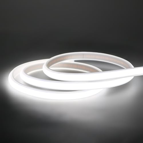 pcningled led Strip with Plug 2M (6.6ft) IP67 Waterproof AC10W 220V 230V 240V 320 LEDs/m led Lights for Bedroom Wardrobe Bathroom Garden,etc 6000K (Cold White, 2M)