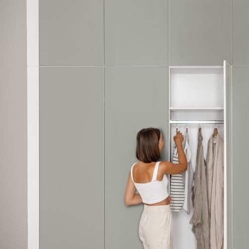 Plástico adhesivo para muebles gris mate autoadhesivo para puertas y armarios 3