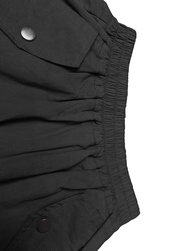 Image of Girls Versatile Casual Solid Cargo Jogger Pants Flap Pockets 6-12 Years