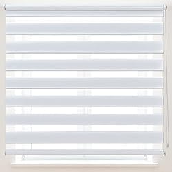 Persianas Dia Y Noche Home Depot Dalina Textil Estor Enrollable de Doble Capa Noche y Día 120x180cm (Ancho x Largo), Tamaño de Tela 117x175cm(Blanco)