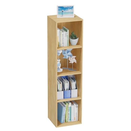 Nestwise 4 Tier Bookshelf, Freestanding Corner Storage Shelve Book Case