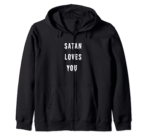 Satan Loves You - Cita de Halloween Sudadera con Capucha
