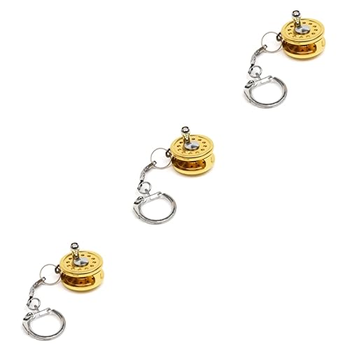 Moulinet de pêche miniature porte-clés GALPADA lot de 3 pièces pour trousseau