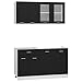 Produktbild vidaXL Küchenzeile 4-TLG. Küchenschrank Einbauküche Küchenblock Hängeschrank Spülenunterschrank Schubunterschrank Hängeglasschrank Schwarz Holzwerkstoff