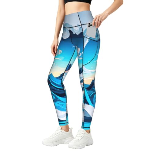 Leggings de olas oceánicas sin rozaduras conjunto deportivo moldeador mujer ejercicio diario