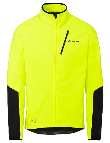 VAUDE Herren Matera Softshell Jacket II, wärmend, 100% winddicht, wasserabweisend und atmungsaktiv, optimale Bewegungsfreiheit, Passform: Slim fit, neon yellow, XL