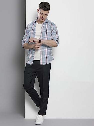 Image of The Indian Garage Co Men Regular Fit Checkered Full Sleeves Cutaway Collar Casual Shirt