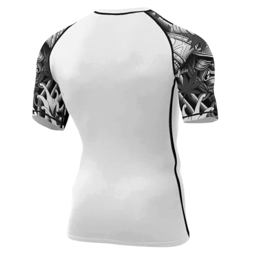 Samurai Ranked Jiu Jitsu Rash Guard for BJJ MMA Training Grappling Short Sleeve Men’s Baselayer Top3