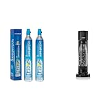 SodaStream 60 L Co2 Exchange Carbonator, 14.5 Oz, Set of 2, Plus $15 Amazon.com Gift Card & Gaia Sparkling Water Maker, Black