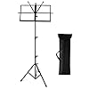 OcioDual Atril Metálico Plegable para Partituras de Música Viajes Desplazamientos Negro Soporte Ajustable Regulable Altura