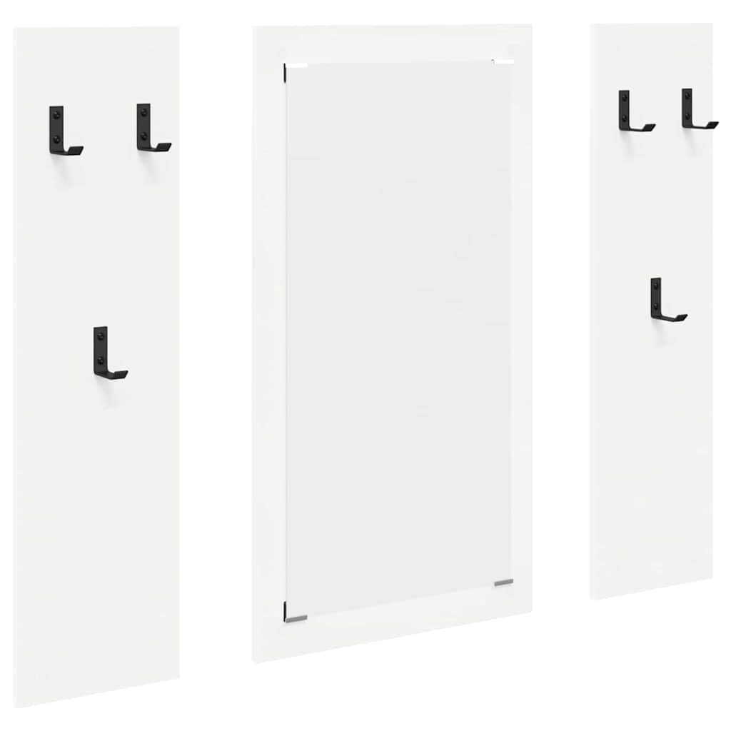 Rangement peu encombrant avec cette table de chevet murale blanche à miroir intégré