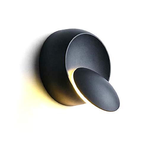 Aplique LED De 5W Iluminación Lámpara De Pared Interior Negro Simplicidad Moderna, Ajuste De Ángulo De 360 Grados, Para Dormitorio, Interiorcasa, Pasillo, Sala De Estar Salón,White light