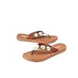 AMOUN Flowers Slipper for Women Size 40, Camel Flo-97 Fashion Women Slippers with Attractive Flowers Design, Elegant Camel, Light and Comfortable EVA Material