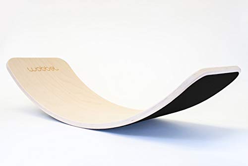 Wobbel Board, whitewashed, Filzfarbe wählbar, Wobbel (schwarz)