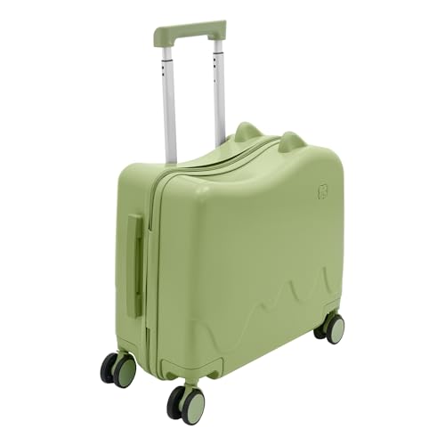 Ride on Suitcase for Kids 18 inch Kids Luggage Suitcases Child Seat Olive for Short Trips, Study Tours, Outings (Green)