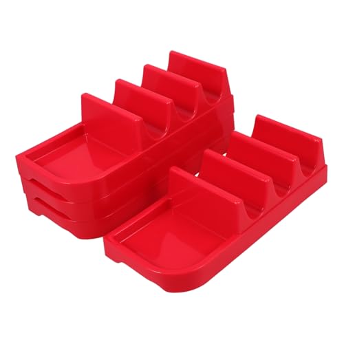 PRETYZOOM 4pcs Tortilla Rack Taco Shell Mold for Frying Taco Trays Taco Plates Taco Holders Stand Taco Rack Holder Stand Holder Mini Taco Holder Taco Holders Red