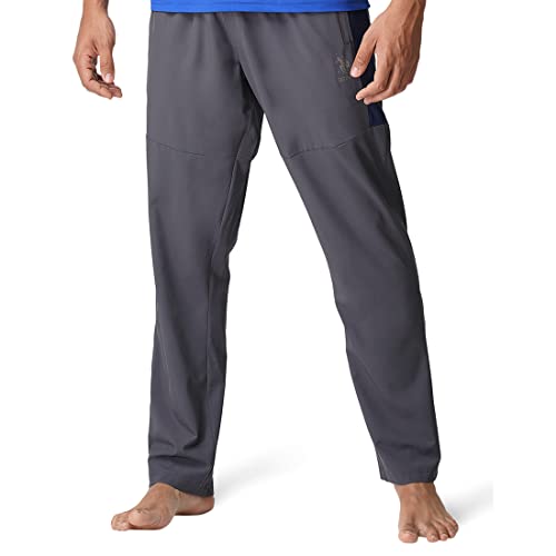 Image of U.S. Polo ASSN. Men's Regular Fit Mid Rise Elasticised Waist Panelled 1781 Lounge Regular Track Pants (Pack of 1)