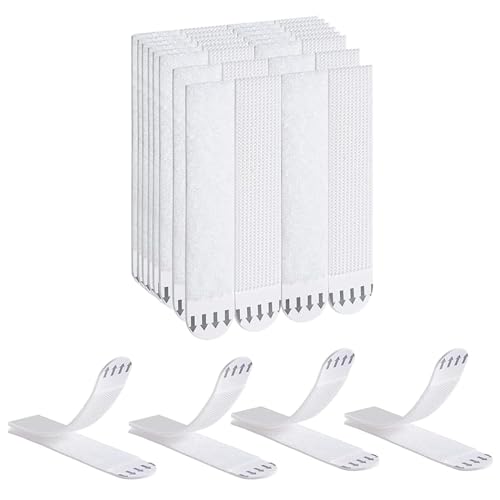 Kryzalite® Paquete de 20 colgadores de cuadros autoadhesivos, cinta adhesiva de 70 mm x 16 mm, no requiere taladrar, colgador para pósteres, marcos y espejos (blanco)