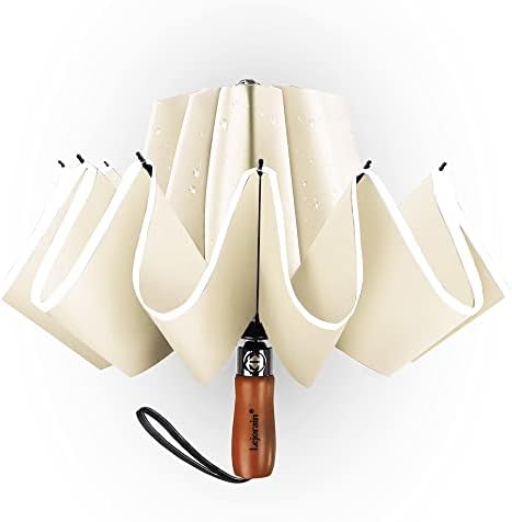 Lejorain Golf Umbrella Reverse Folding - 50inch Large Automatic Compact Inverted Umbrella Refective Strip for Men