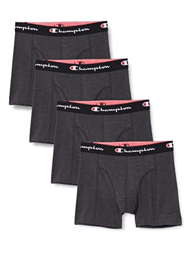 Champion Herren Core x4 Retroshorts, Dunkelgrau Meliert, XXL (4er Pack)