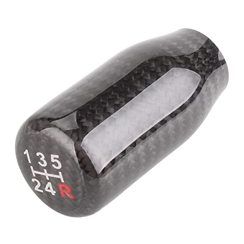 muge racing Carbon Fiber Gear Shift Knob 5 Speed Shifter Knob Universal for Most Cars with 3 Adapters(8mm/10mm/12mm)