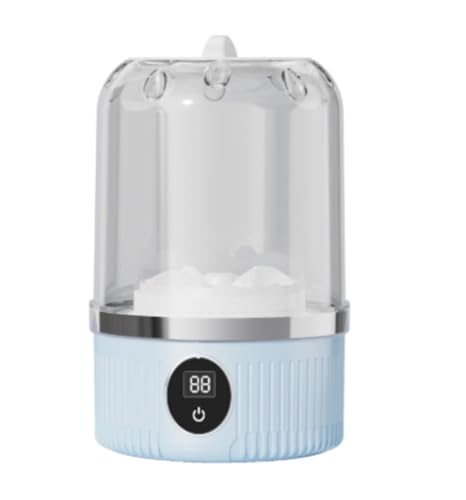 YAKINO 小型 ポータブル洗濯カップ 肌着洗濯機 USB 充電式 12.512.520.5cm ちょこっとカップ正逆転可能 ベビー服 下着 靴下など 簡単操作 (ライトブルー - ロープロファイルバージョン 1200mAH,12*12.5*20.5)