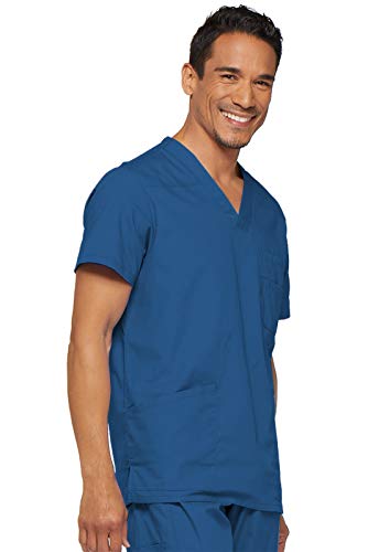 Image of Dickies Mens V-Neck Scrub Top with 5 Pockets - Medical & Nursing Uniform Shirt, Side Vents - 81906