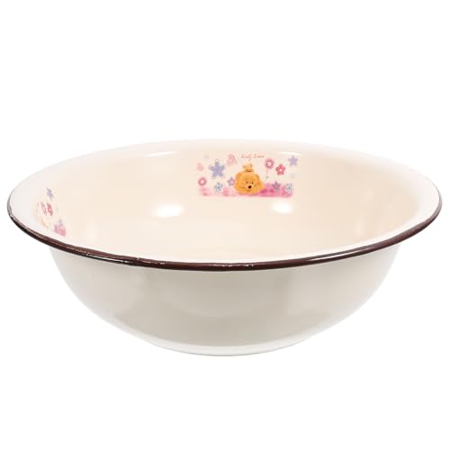 Tazón esmaltado vintage beige 28 cm de diámetro miniatura 1