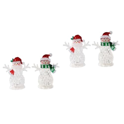 Zerodeko 4 Pcs Iluminação De Natal Estátua De Boneco De Neve De Natal Iluminar a Decoração Do Boneco