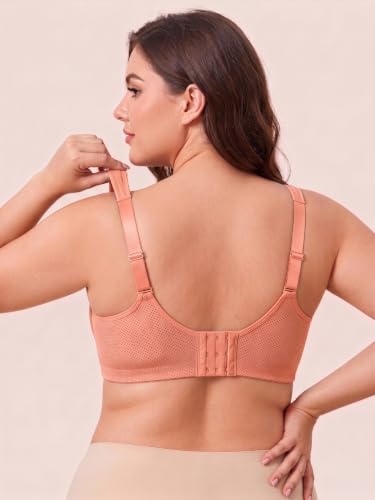 Image of Women's Full Coverage Lightly Padded Bra | Mesh Panel Everyday Comfort Bra | Broad Support Straps | Breathable Soft Fabric Adjustable Straps