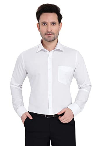 Image of Faubourg Men's Cotton Blend White Formal Shirt