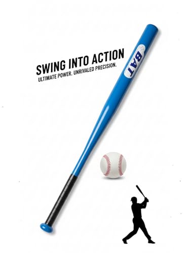Image of Morex Baseball Bat | 32 Inch | Heavy Duty Steel Metal and Aluminium Alloy Sports Bat with Anti-Slip Grip for Baseball Game, Best for Beginners, Training and Self Defense. (Blue)