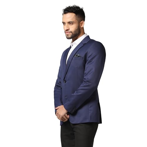 Image of TAHVO Men Blazer Lycra Fabric Slim Fit Single Breasted Blazer