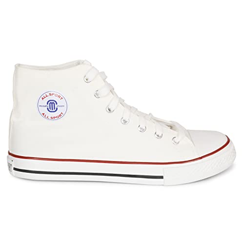 Image of MOZAFIA Men's High-Top Canvas Sneakers - Stylish, Comfortable Lace-Up Casual Shoes, Durable Fashion Streetwear Kicks.