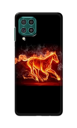 Image of PRINTFIDAA Printed Hard Back Cover Case for Samsung Galaxy F62 | Samsung Galaxy M62 Back Cover (Fiery Horse) -112