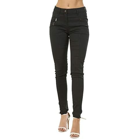 Ex Highstreet Ladies Quality Zip Pockets Super Stretch Womens Pants Skinny Jeggings Green Cover