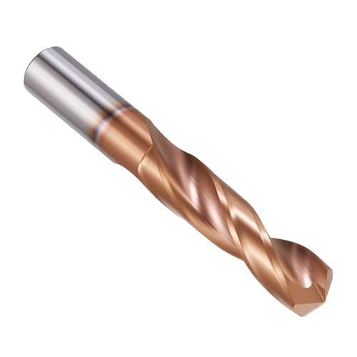 PATIKIL 10.8mm Drill Bit, Carbide Twist Jobber Bits Straight Shank 130° for Drilling Hard Metal Alloy Steel Stainless Steel Titanium Alloys - 1 Pack